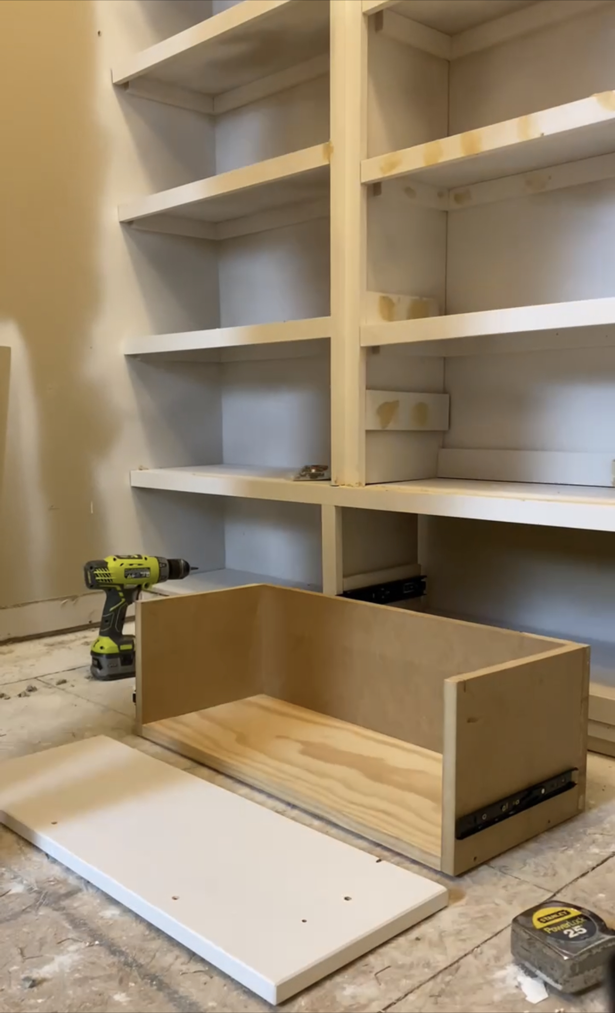 Plywood Shelves for Closet