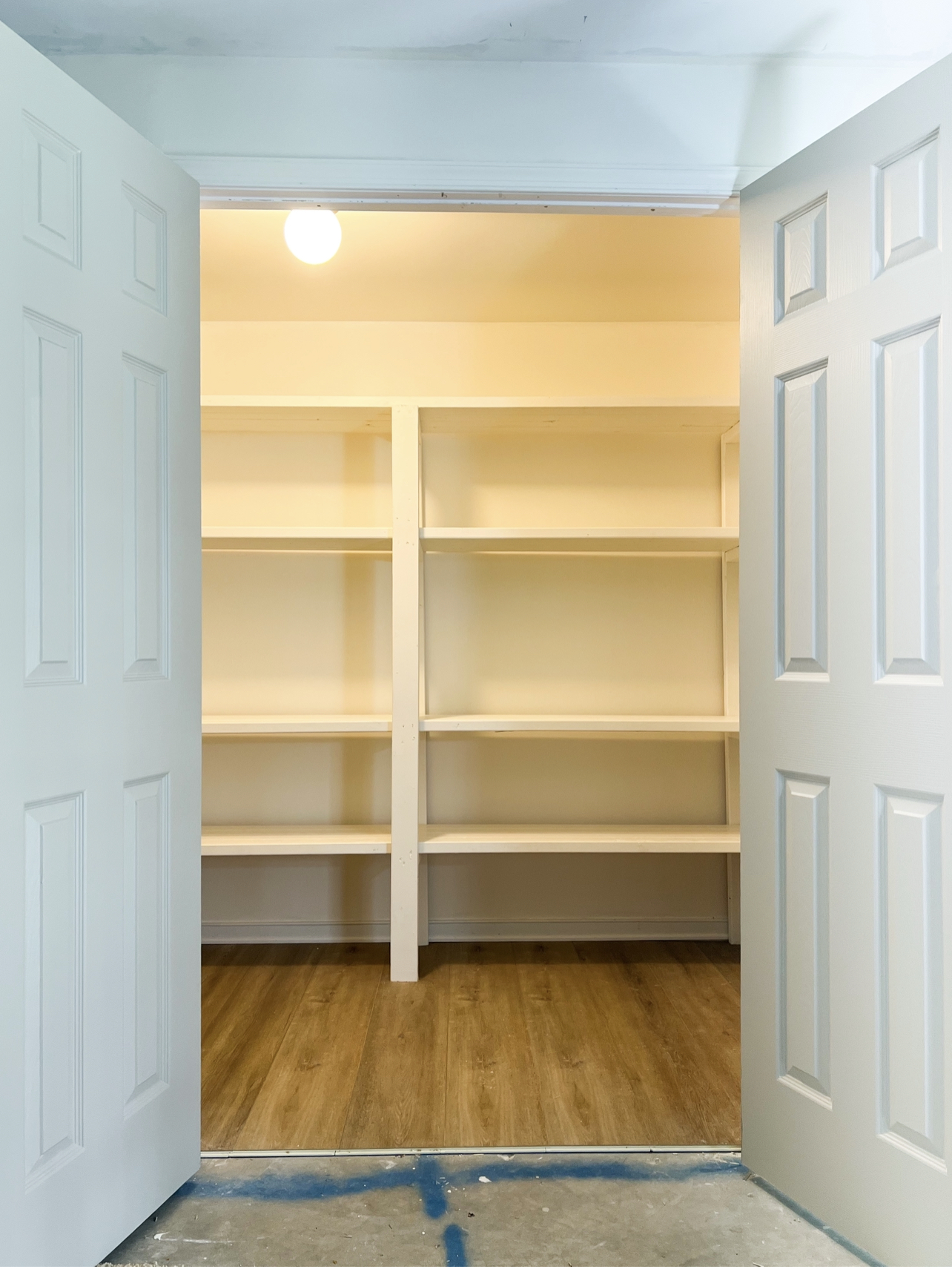 Organizing Basement Shelves-Adding Color to Storage Spaces