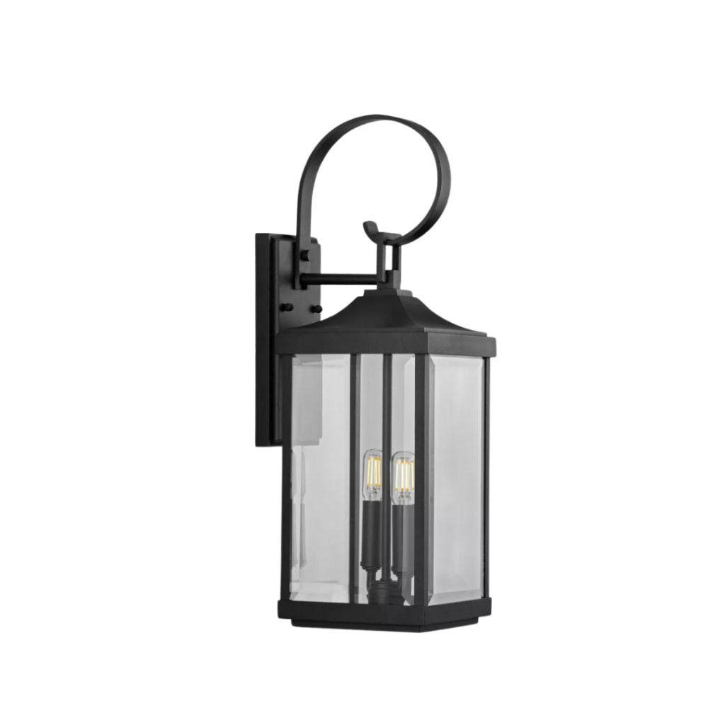 Progress Lighting Gibbes Street 2-Light Wall Lantern in Antique Bronze with Clear Beveled Glass