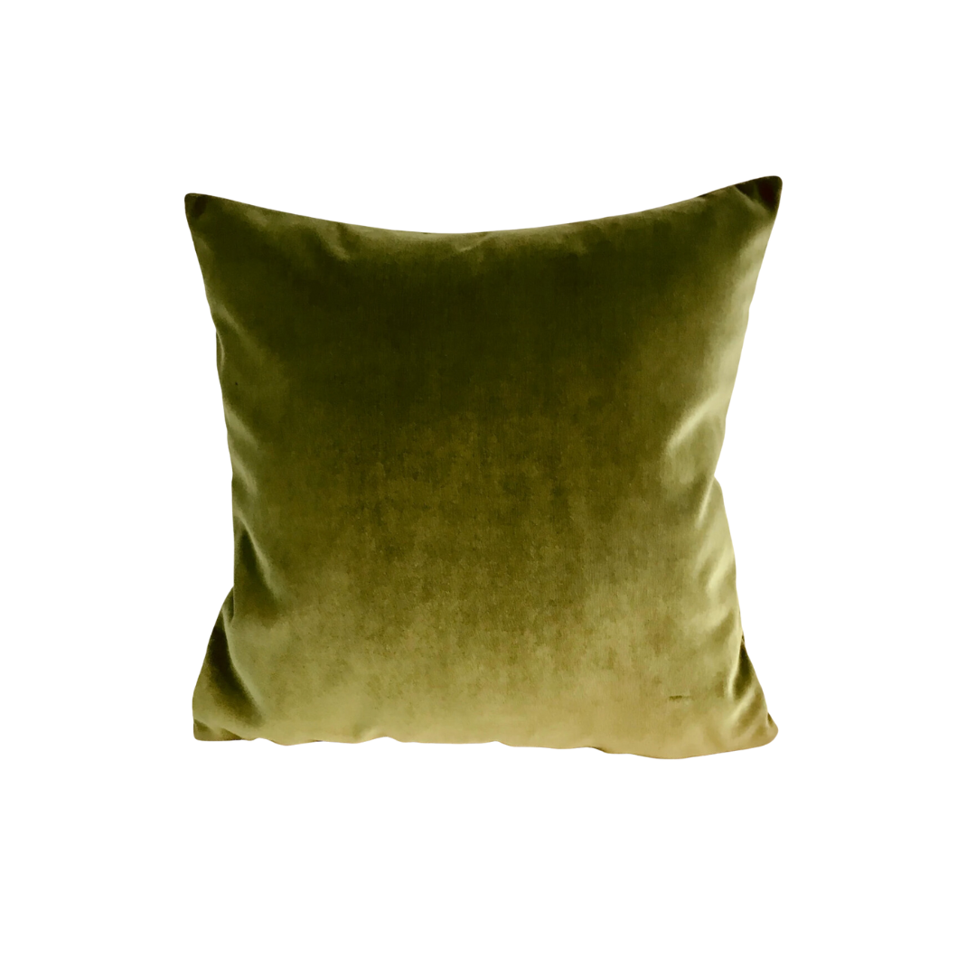 Olive Green Velvet Pillow Cover