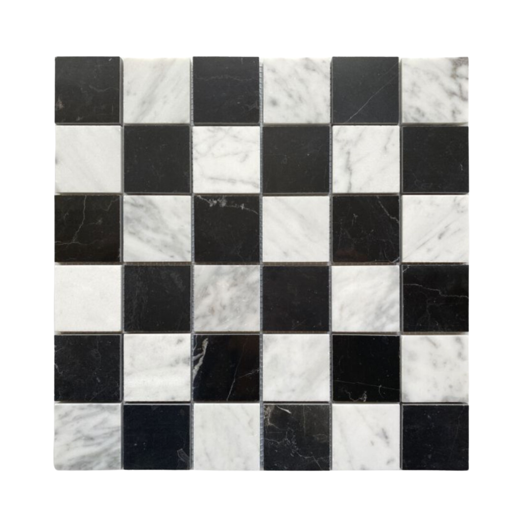 Checkerboard Mosaic Marble Tile