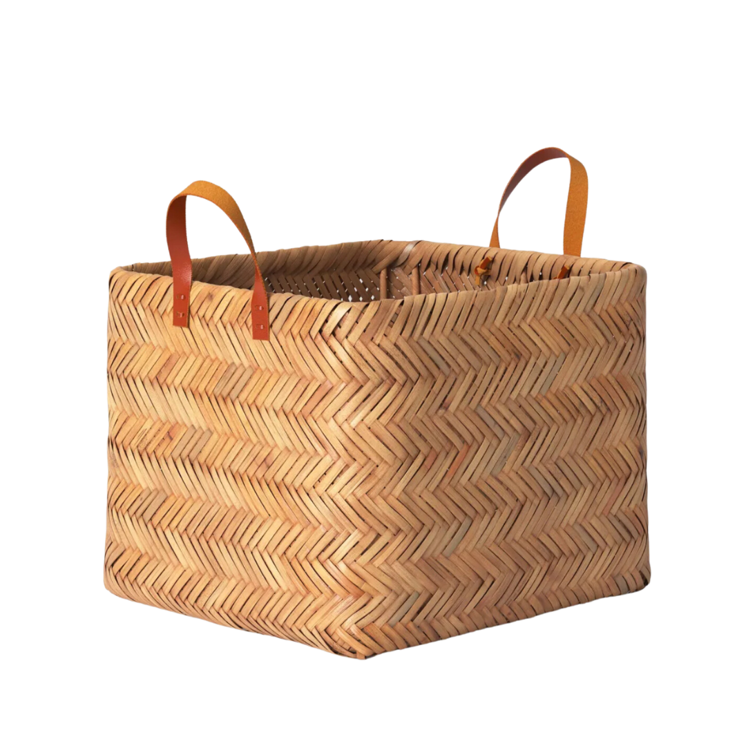 Herringbone Weave Cube Basket