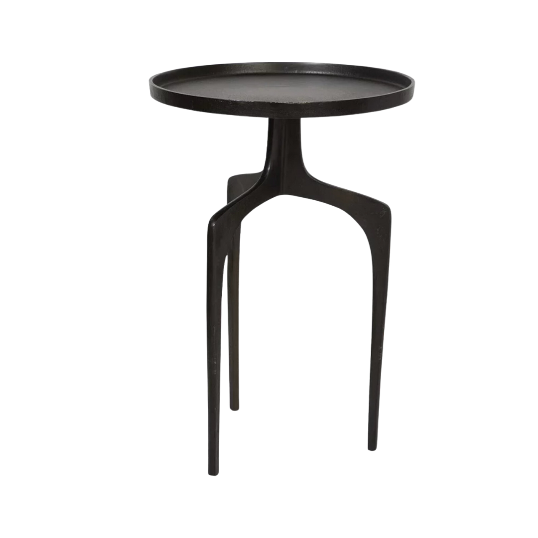 Black Round Side Table